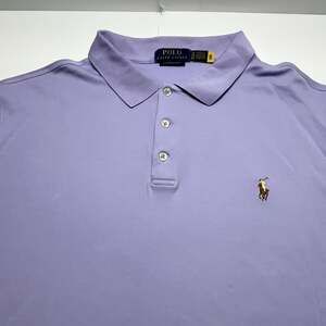 Polo Ralph Lauren Men Slim Fit Interlock Soft Cotton Polo Shirt Purple XL